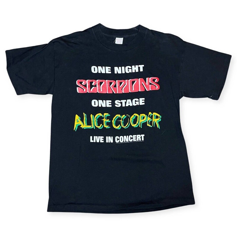 Vintage 1996 Scorpions Alice Cooper Live Official Rock Tour T Shirt Large